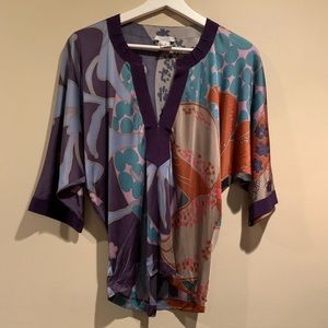 Polini 3/4 sleeve purple blouse sz 6 vintage